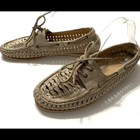 Frye Quincy Woven Metallic Boat Shoes — Wm 10 EUC/ Like new - Picture 10 of 13
